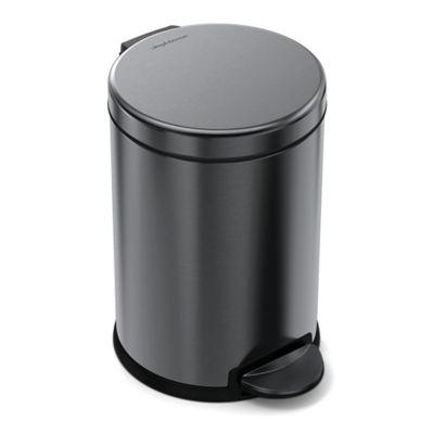 simplehuman® Polished Stainless Steel Fingerprint-Proof 4-1/2-Liter Round Wastebasket