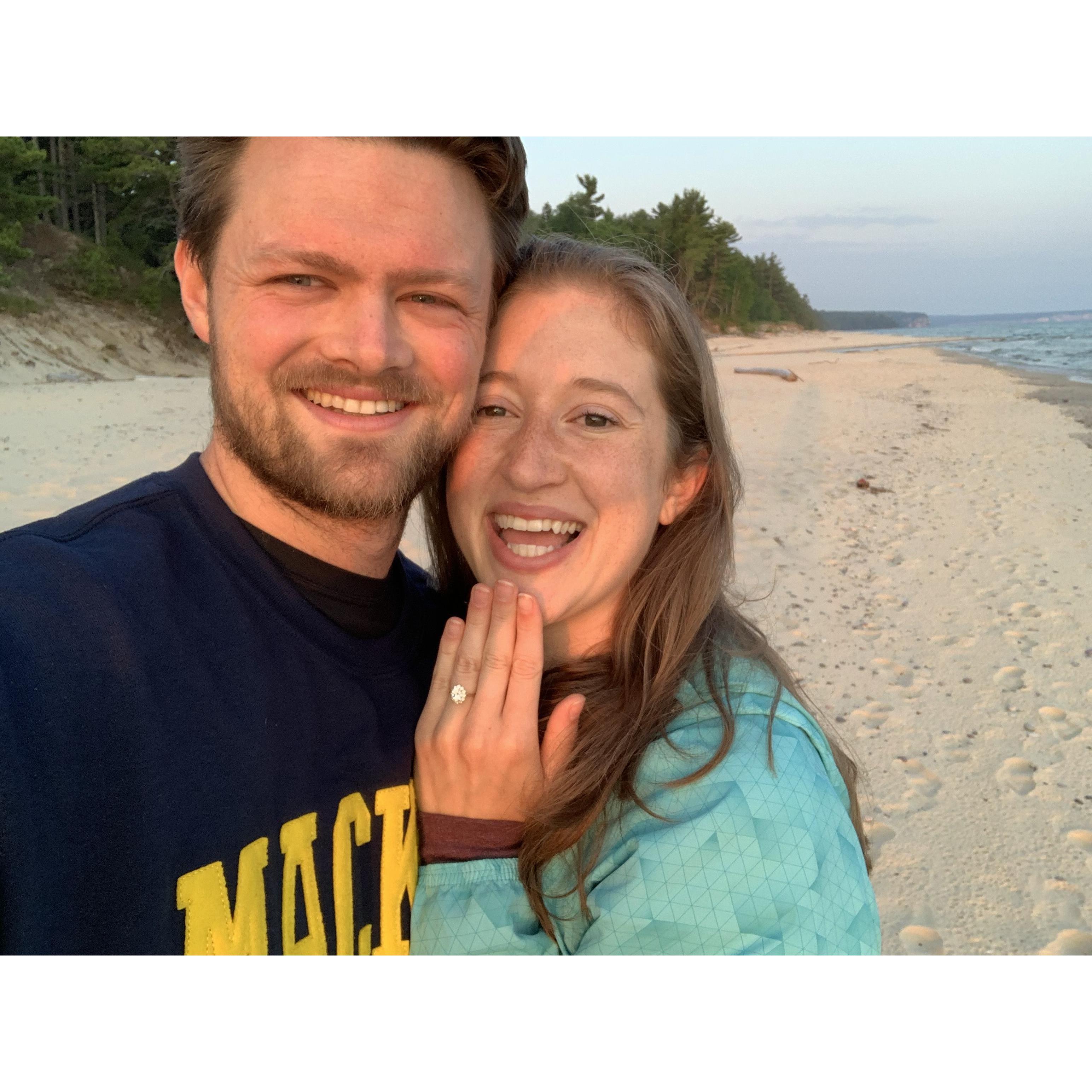 Right after we got engaged on Lake Superior!