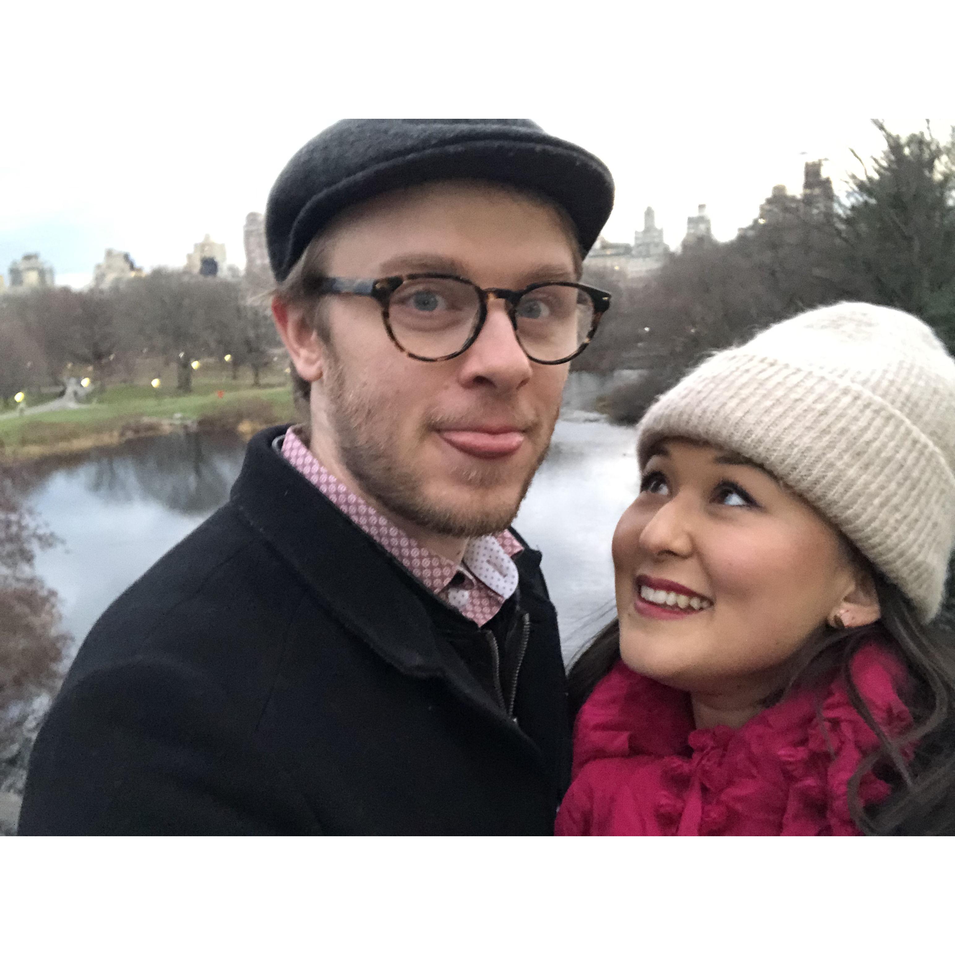 Moments after we got engaged, Belvedere Castle, New York
