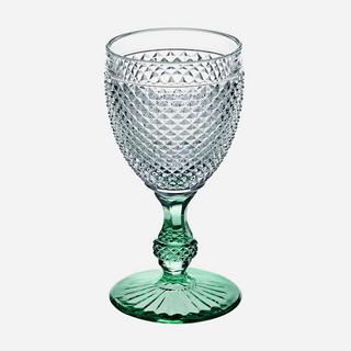 Bicos Bicolor Wine Goblet with Mint Stem