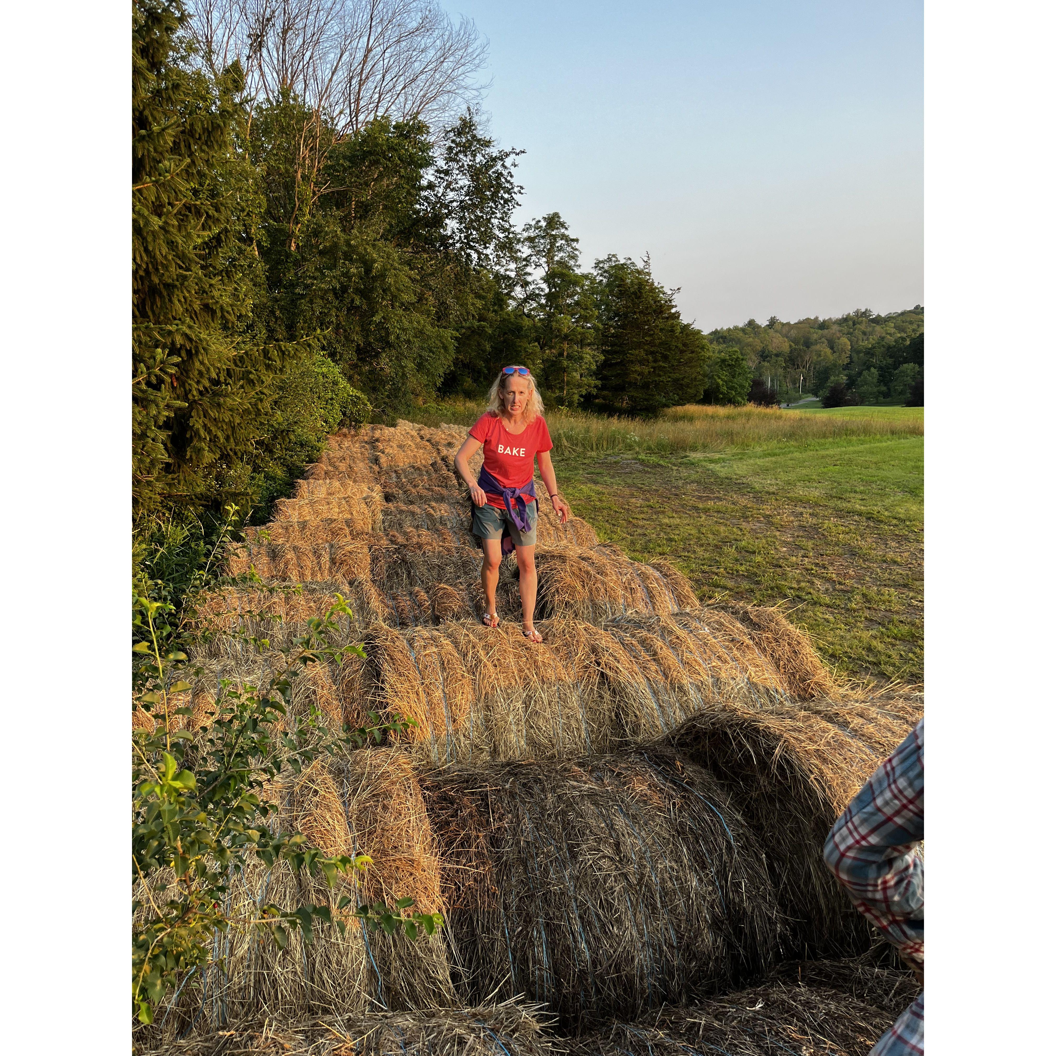 Hay bale jumping