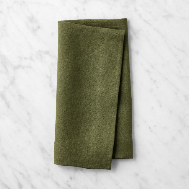 Signature Linen Napkins, Set of 4, Olive