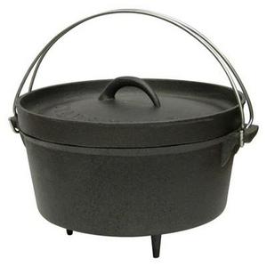 Stansport Cast Iron Dutch Oven with Legs - Black (4 Quart)