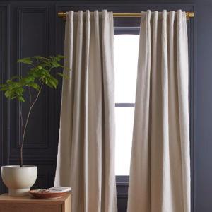 Cotton Slub Room Darkening Curtain in Natural