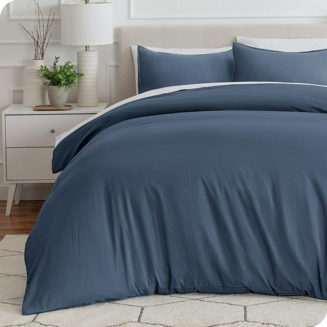 Sandwashed Bering Sea Oversized King Duvet Cover and Sham Set by Bare Home