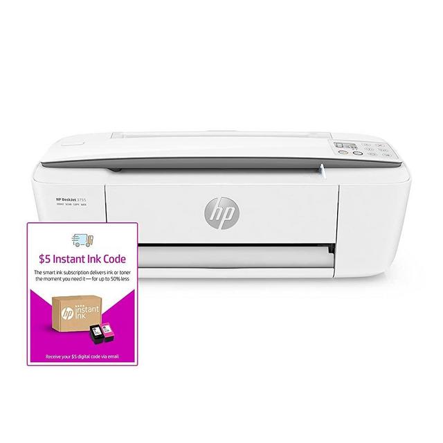 HP DeskJet 3755 Compact All-in-One Wireless Printer - Stone Accent (J9V91A) and Instant Ink $5 Prepaid Code