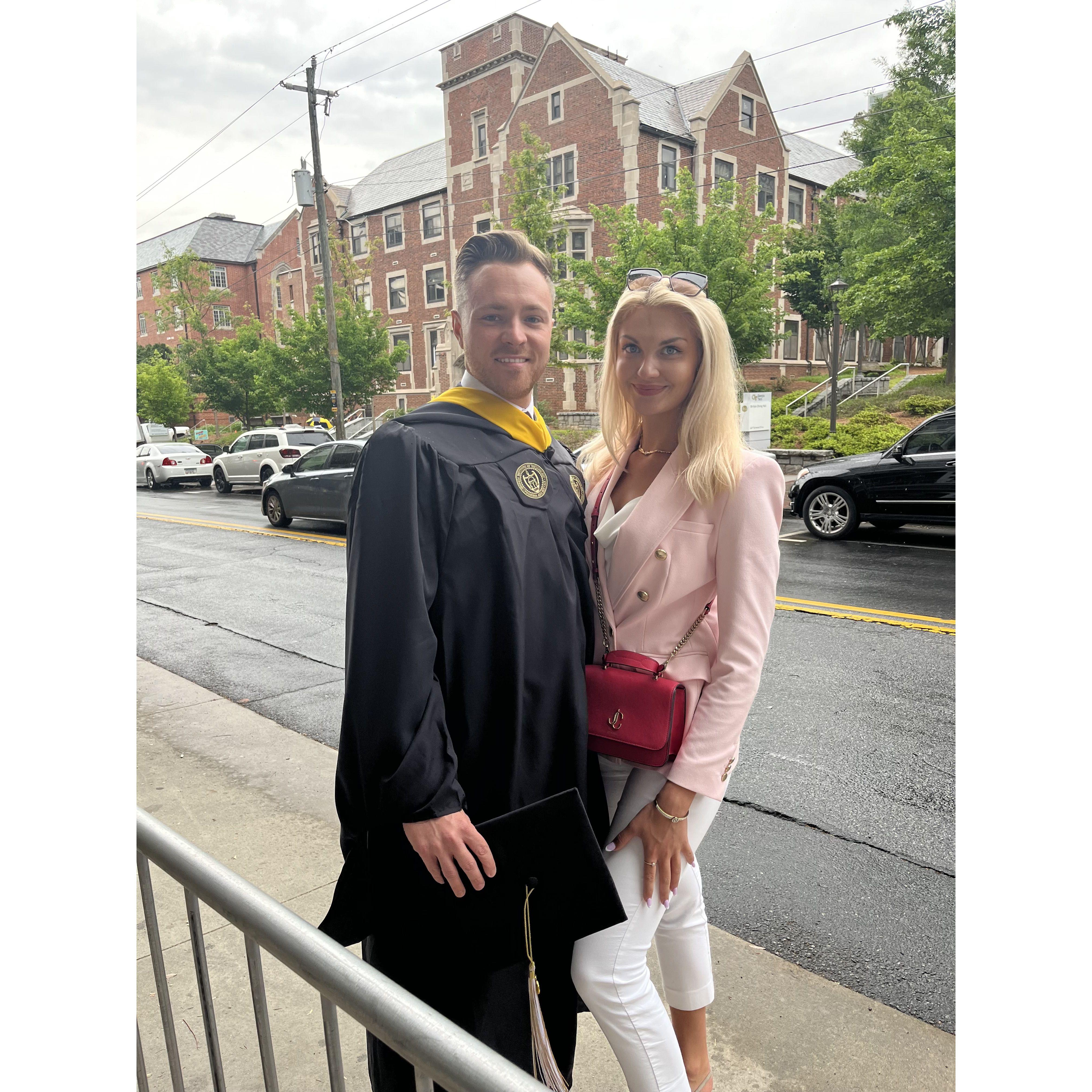 Attending Brendan's Master's commencement ceremony at Georgia Tech.