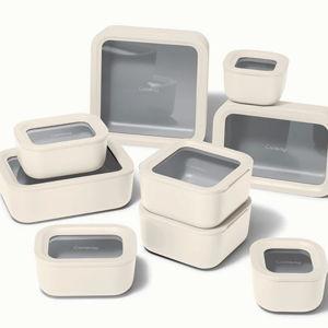 Glass Food Storage Containers with Lids | Caraway- CREAM