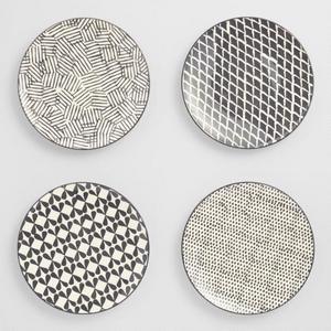 Charcoal and Ivory Alvaro Dinner Plates Set of 4