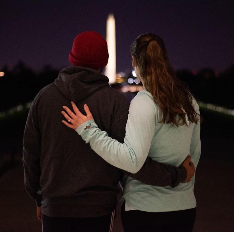 Enjoying the beauty of D.C the night we got engaged