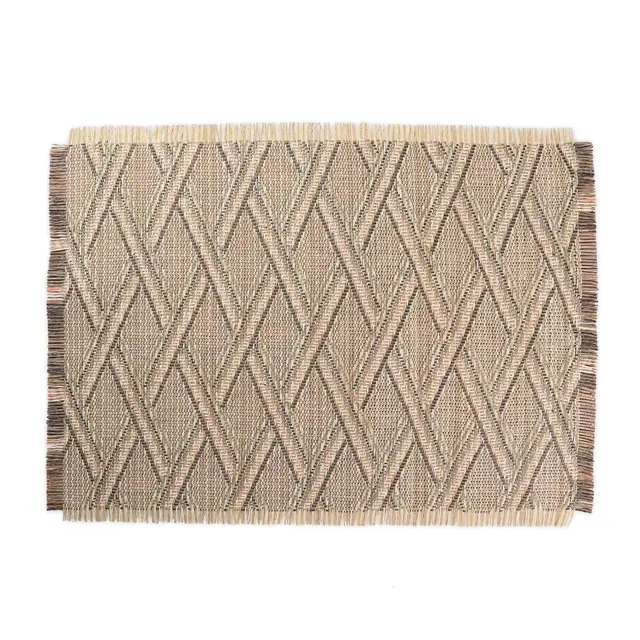 Destination Summer Fringe Geometric Placemat in Natural/Multi