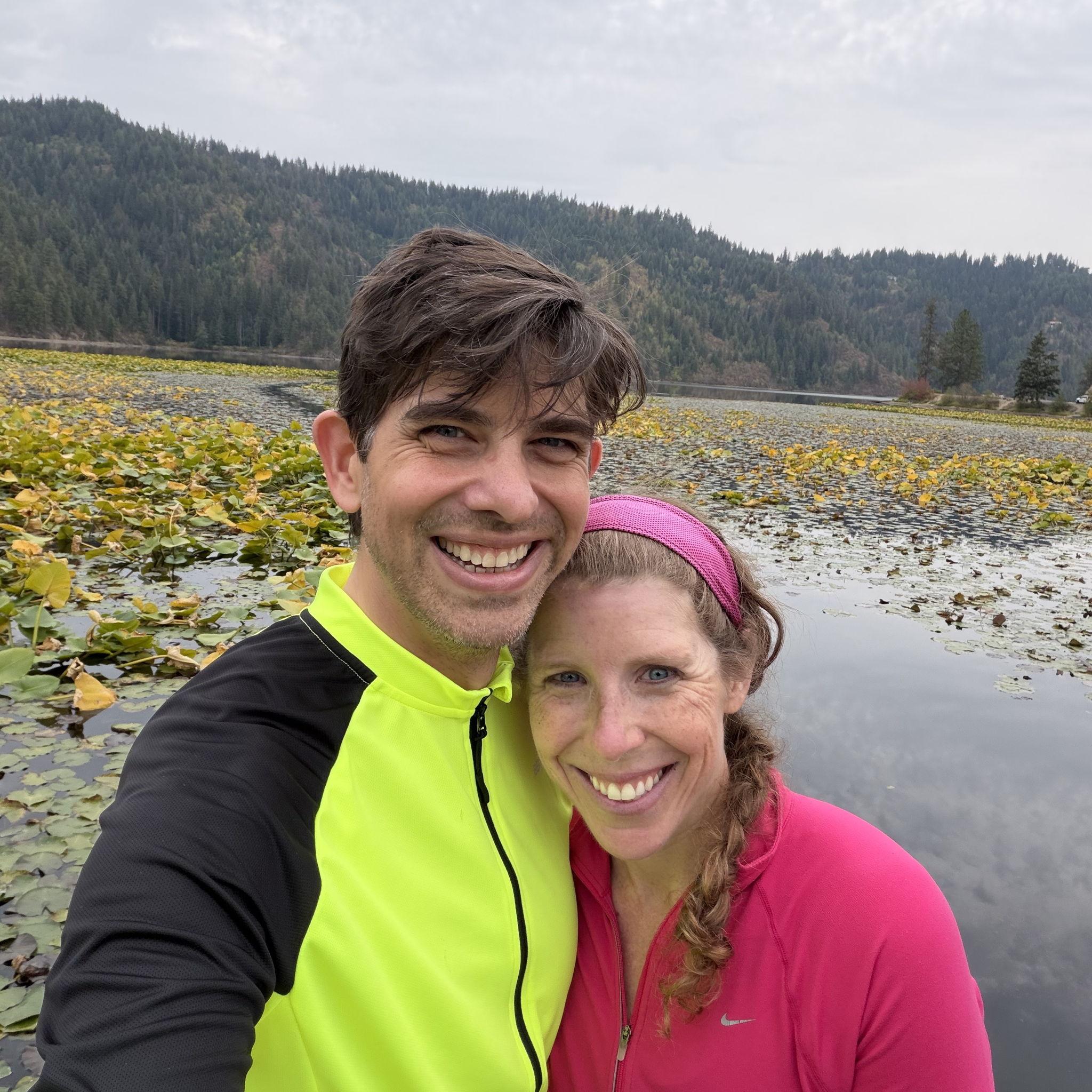 Cycling in Couer d'Alene, Idaho with Allen's family