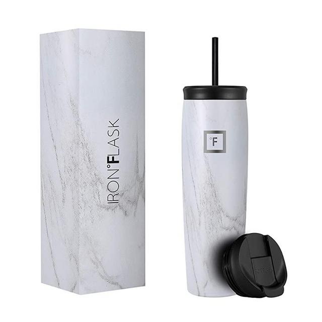 IRON °FLASK Nomad Tumbler - 28 Oz, 2 Lids (Straw/Flip), Vacuum Insulated Stainless Steel Bottle, Double Walled, Thermo Coffee Travel Mug, Water Metal Canteen
