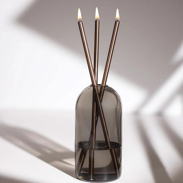 Wylie Signature Set, Copper Candles, Storm Vase