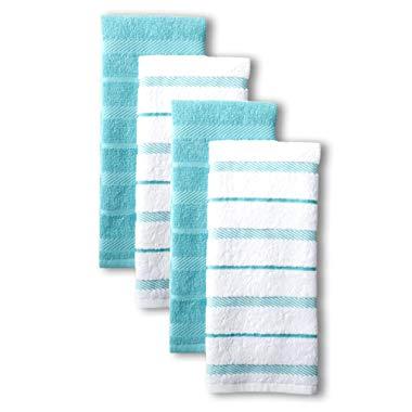 KitchenAid Asteroid Kitchen Towel Set, Set of 4, Aqua