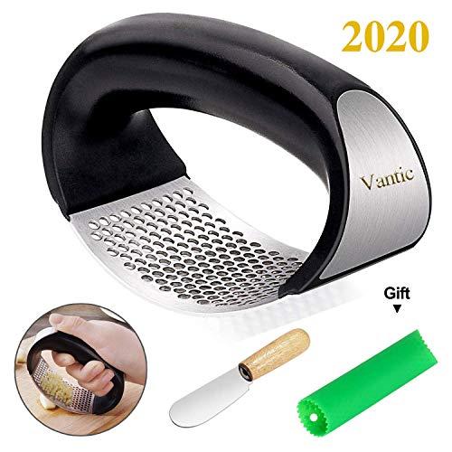 Vantic Garlic Press Rocker - Stainless Steel Garlic Mincer Crusher and Peeler (2020)