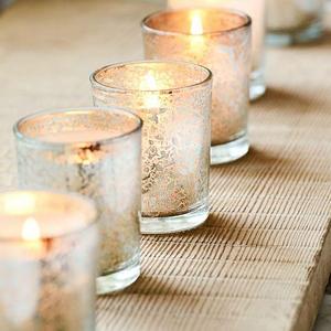 Mercury Glass Votive Candle, Set of 6