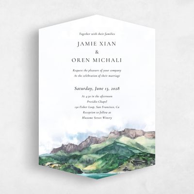 Green Diamond Wedding Invitation - Deepcreek Summer