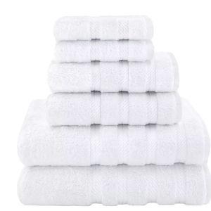 American Soft Linen Luxury Turkish 6 Piece Towel Set, 100% Cotton Soft Absorbent Bath Towels for Bathroom
