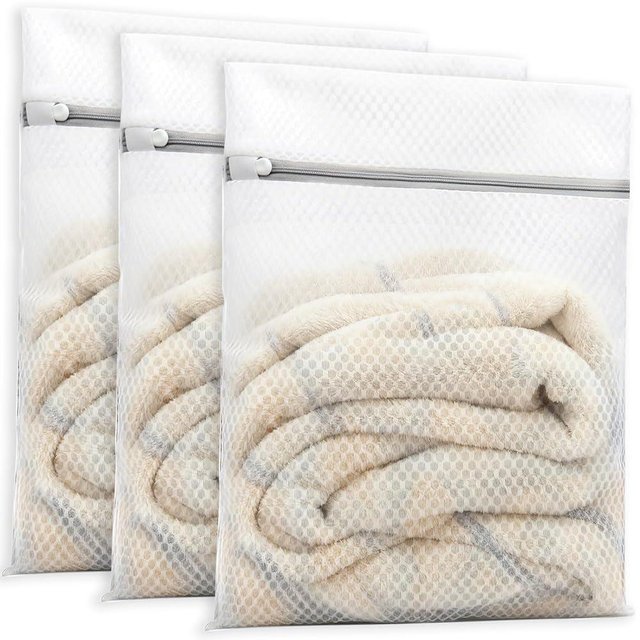 PrettyCare 3 Medium (12 x 16 in) Mesh Laundry Bags for Delicates, Durable Honeycomb Wash Bags with Premium Zippers - Laundry Essentials Mesh Bags for Lingerie, Bras, Socks, Sweater, Travel & Organize