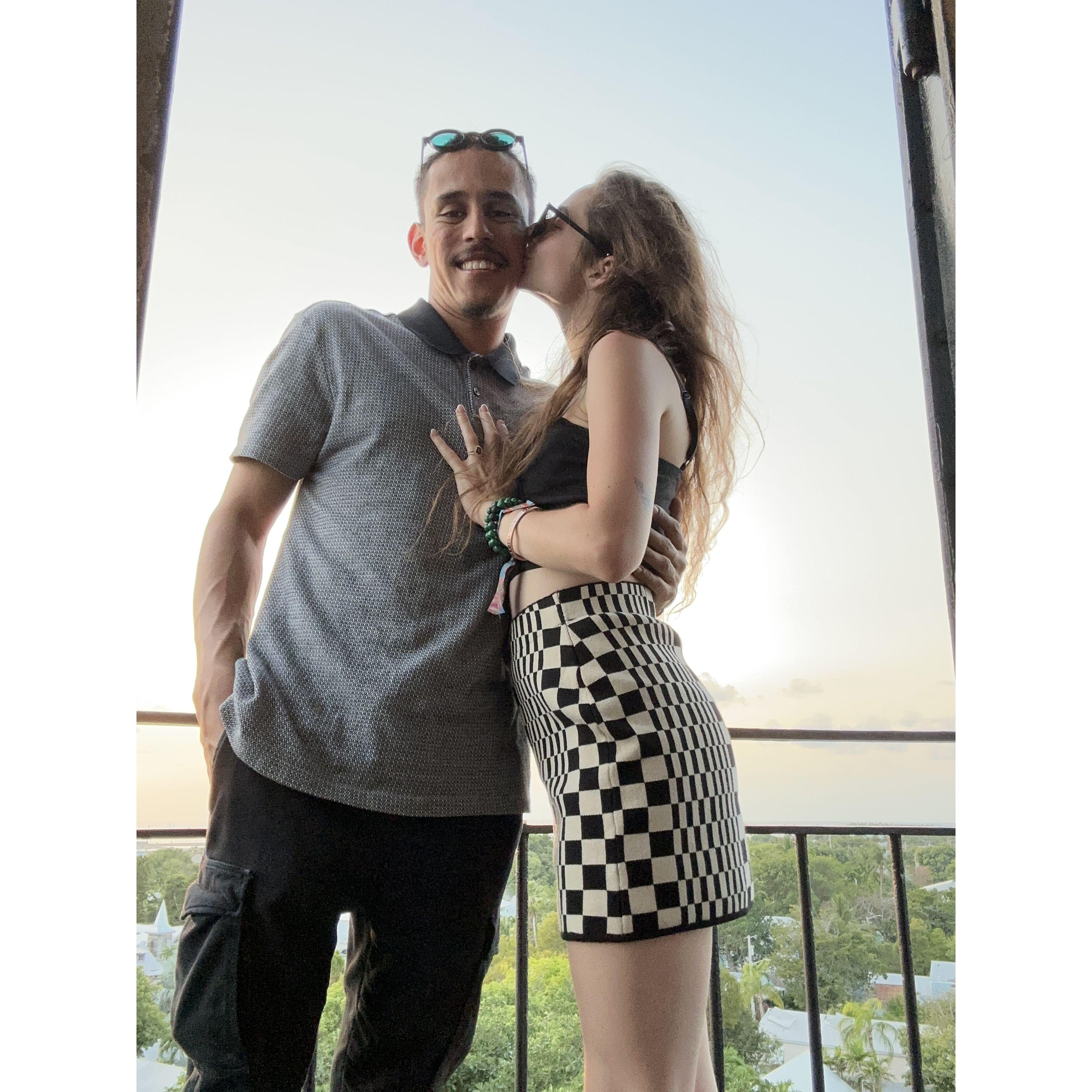Our engagement! Alvaro rented out the Key West Lighthouse - it was so magical