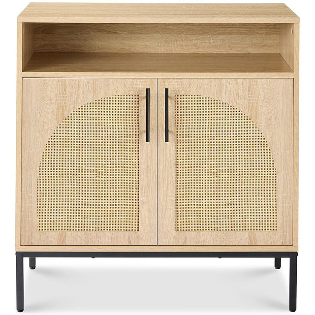 Best Choice Products Rattan Sideboard Buffet Cabinet, Entryway Table, Accent Storage Cabinet, Console Table for Hallway, Living Room, Dining Room - Natural