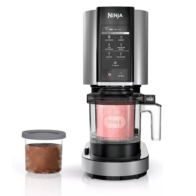SharkNinja NC301 CREAMi 7-In-1 Ice Cream Maker with 7 Custom Frozen Treat Modes and Easy 3-Step Treat Preparation, Cloud Silver (Renewed)