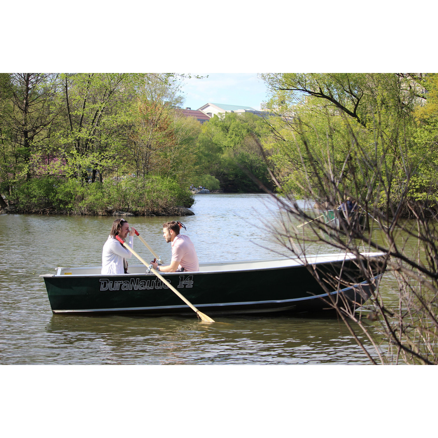 The moment Nick proposed to Danielle in a row boat in Central Park.