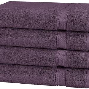 Utopia Towels 700 GSM Cotton Large Hand Towels (Plum, 4-Pack,16 x 28 inches) - Multipurpose Use for Bath, Hand, Face, Gym and Spa