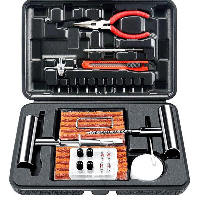 ORCISH 70PCS Tire Repair Kit, Professional Heavy Duty Tire Plug Kit, Tire Patch Kit for Fix a Flat, Tubeless Tire Puncture Change Tool Kit for Car, Motorcycle, Truck, ATV, Tractor, RV, SUV, Trailer