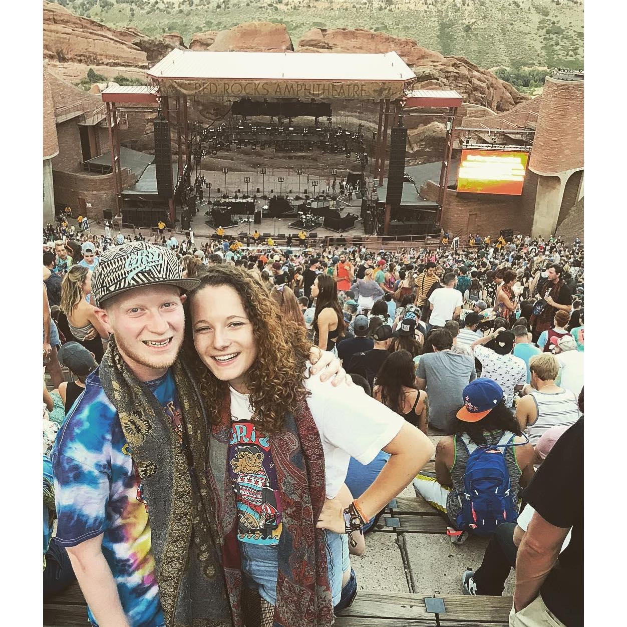 Sam and Taylor at her first Red Rocks show seeing Griz.
