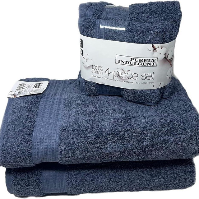 Purely Indulgent 100% HydroCotton | Includes: 2 Luxury Bath Towels, 2 Hand Towels & 2 Washcloths | Quality, Ultra Soft Towel Set | 6 Piece Set (Blue)