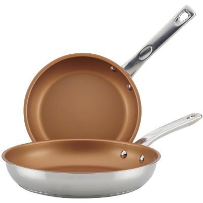 Ayesha Curry Home Collection Stainless Steel Nonstick Skillet Twin Pack