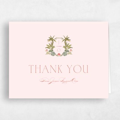 Lightest Blush, Pink Wedding Thank You - Somrig Landscape