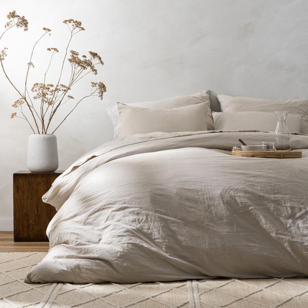 Oatmeal Melange Duvet Cover -King