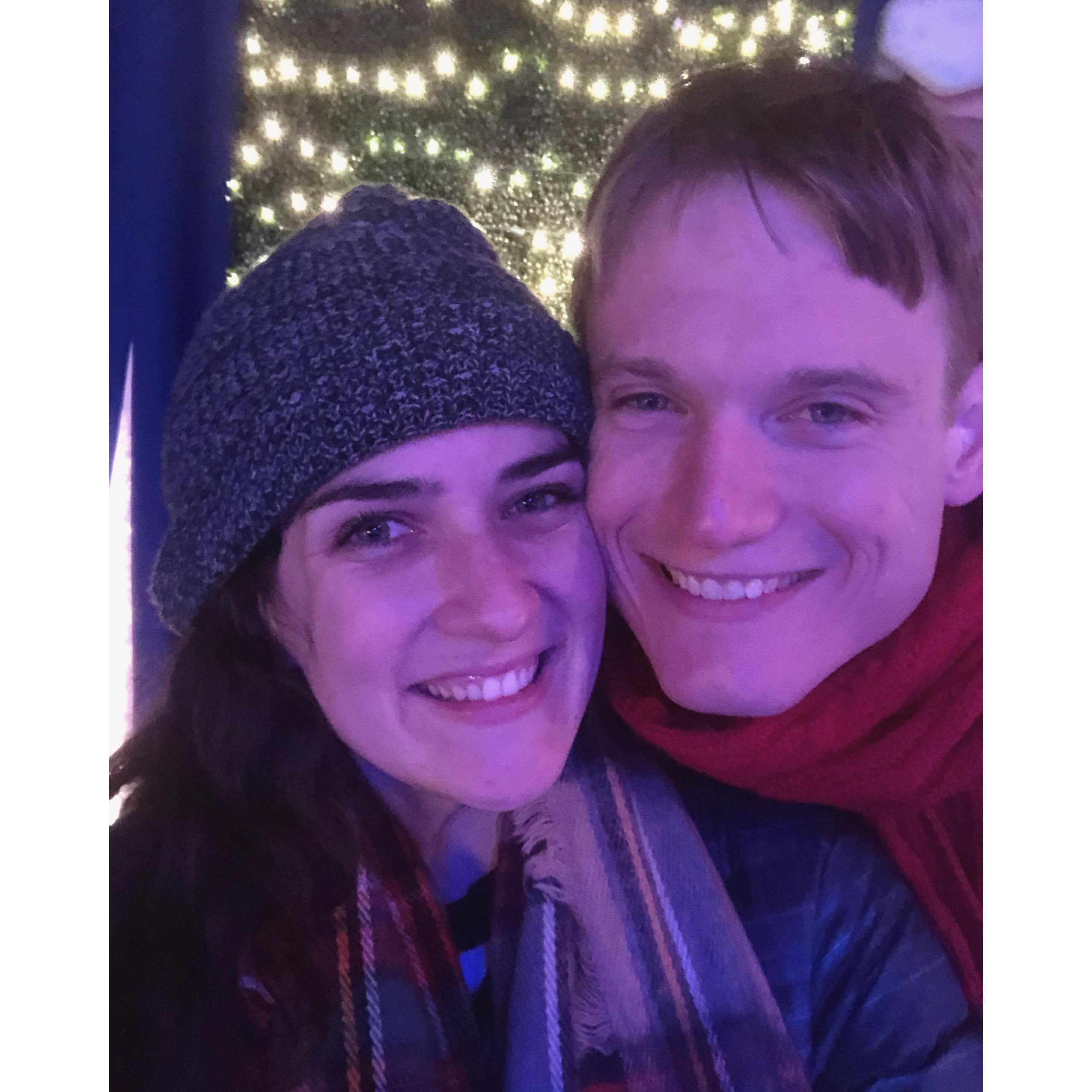 On a date to the Charlie Brown Ice exhibit