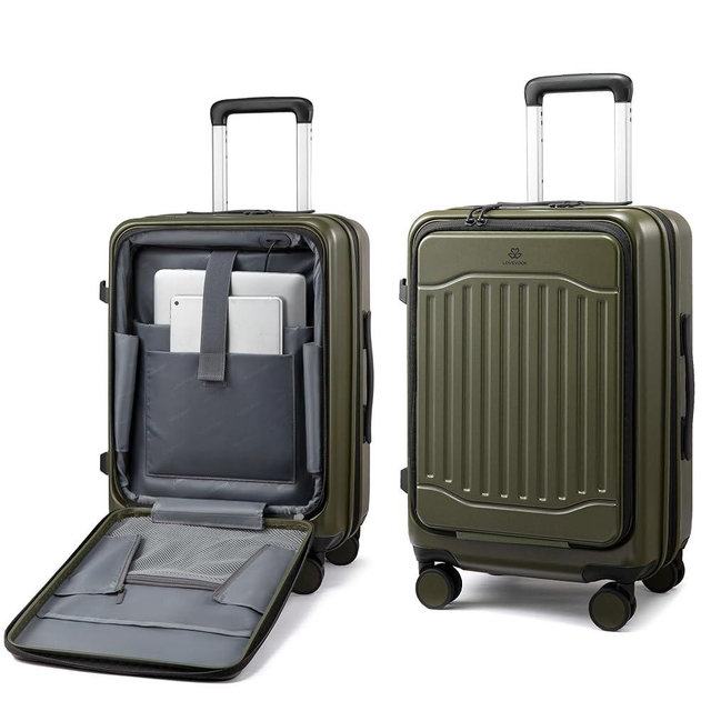 LOVEVOOK Carry On Luggage 22x14x9 Airline Approved, Expandable Hard Shell Suitcase with Spinner Wheels, USB Charging Port & Front Pocket, PC Hardside Rolling Luggage with TSA Lock for Travel