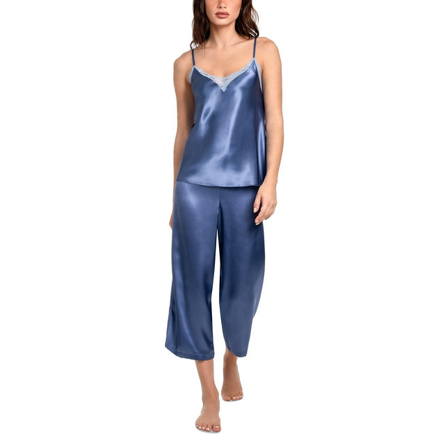 Linea Donatella Women's Flying Garden Cropped Satin Pajama Set
