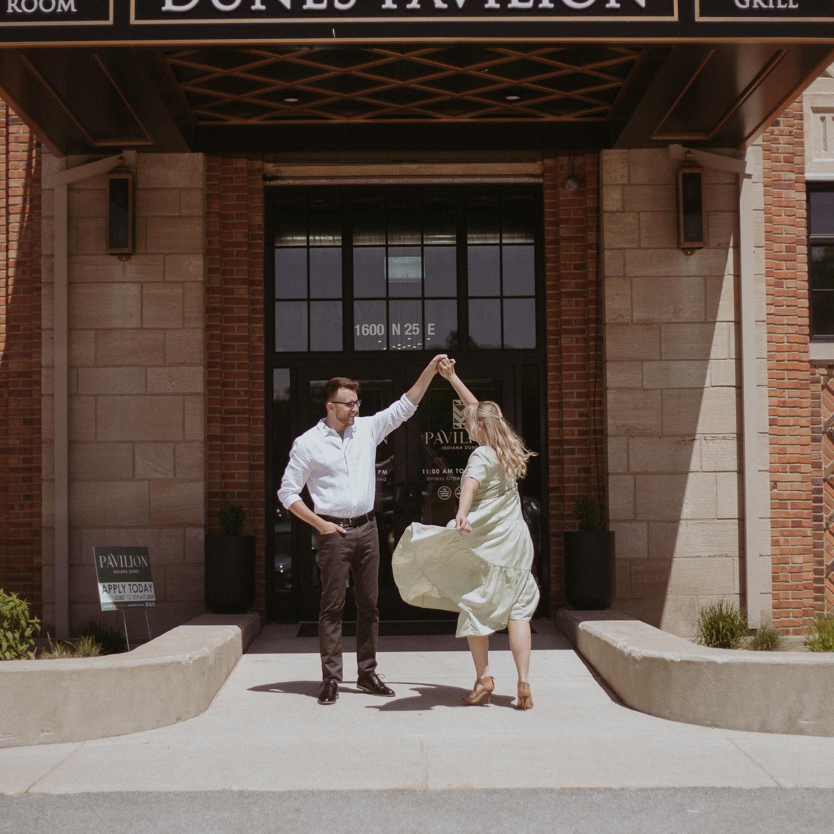 Practicing our moves for our first dance
