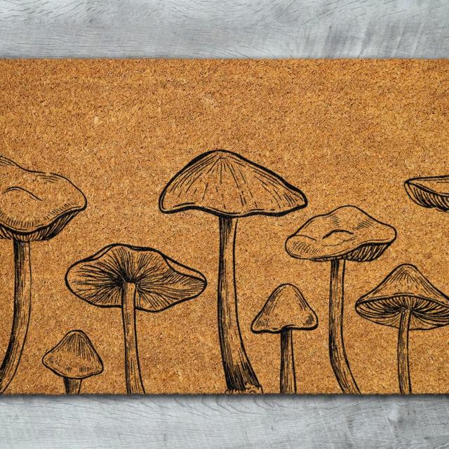 Mushroom Close Up Doormat, Welcome...