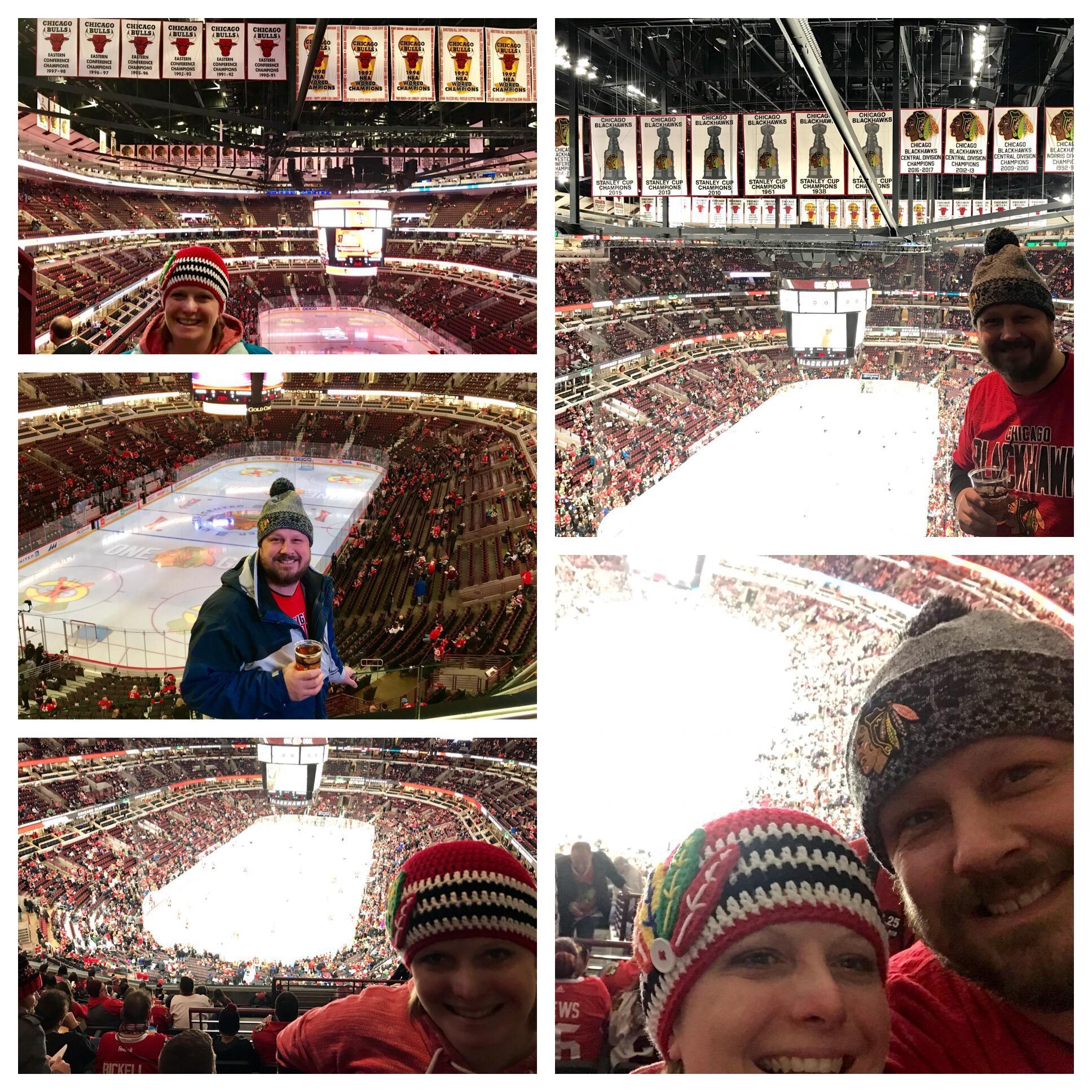 Took Chris to a Blackhawks game for Christmas one year