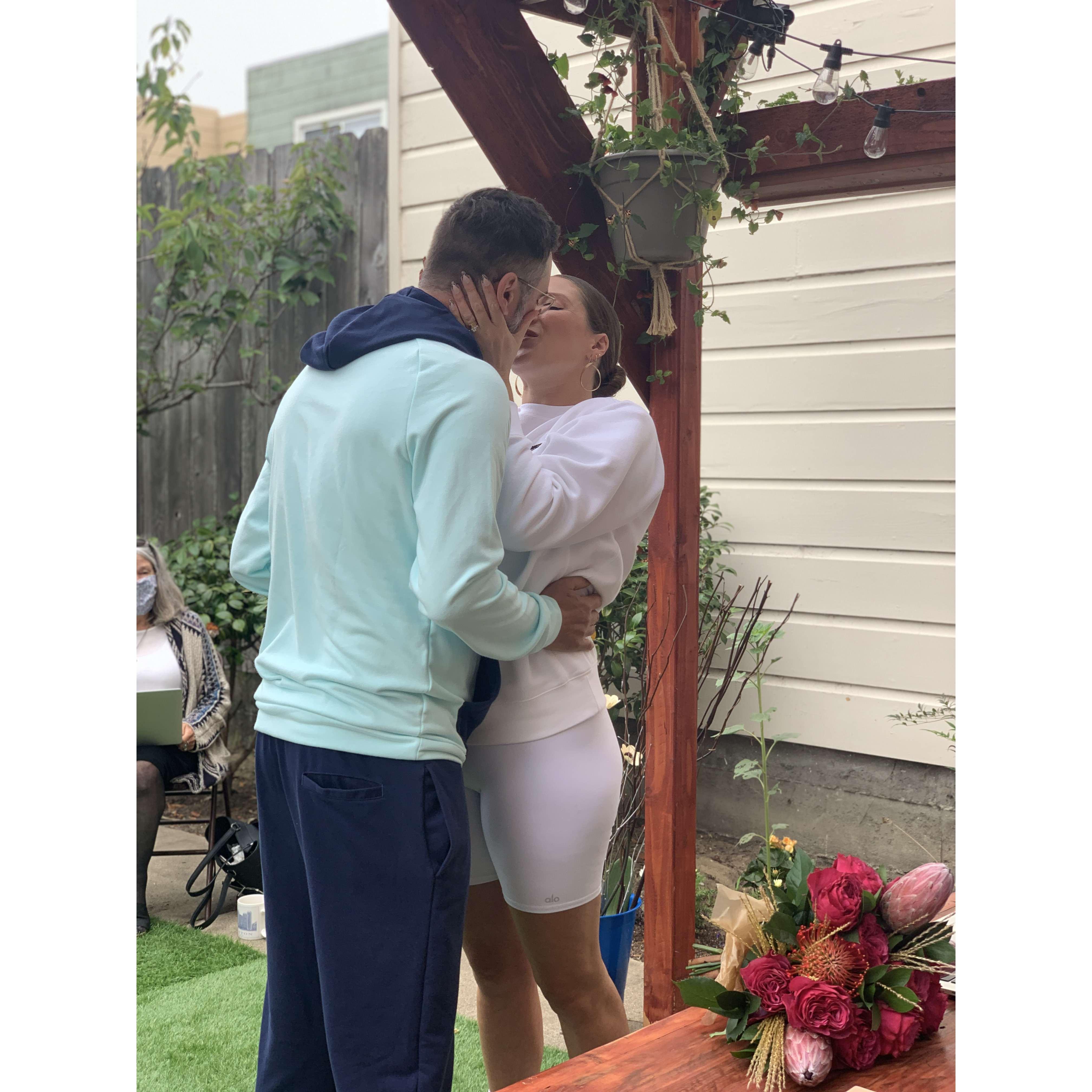 Kissing to seal the deal :)