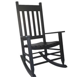 Style Selections Black Wood Frame Rocking Chair with Slat Seat