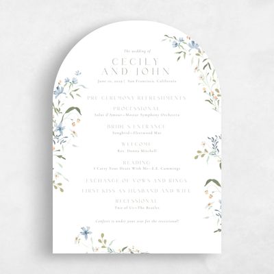 Blue Arch Wedding Program - Tansy