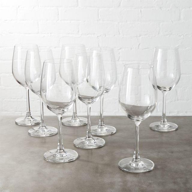 set of 8 fulton white wine glasses