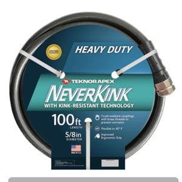 NeverKink Teknor Apex 5/8-in x 100-ft Heavy -Duty Kink Free Vinyl Gray Coiled Hose