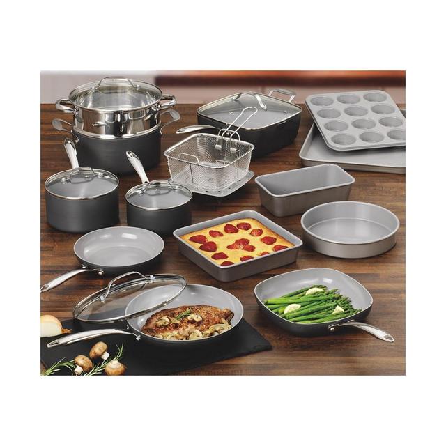 Granite Stone Diamond Professional Nonstick Hard Anodized Aluminum 20-Pc. Cookware Set