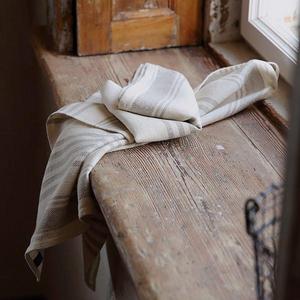 Set of 2 Cream Linen Tea Towels Linum