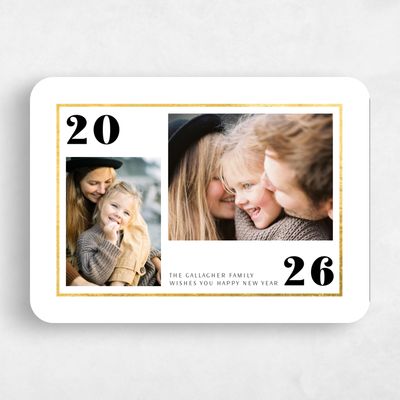 White Rounded Holiday Card - Coligny Foil