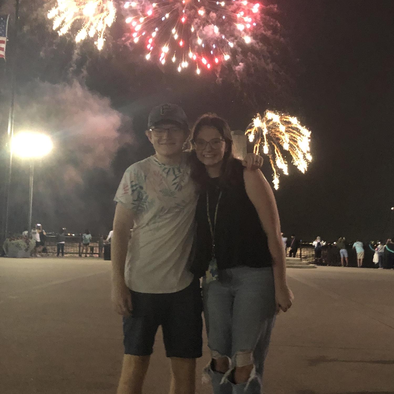 This is the first picture we ever took together! We went to Navy Pier with our bro/sis (floors Culby 7 and Houghton 9N) to see fireworks. Meg was a Sophomore and Daniel was a Freshman